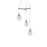 Sonneman Cantina 3 Light Small Tri Spreader LED Pendant, BK/Clear - 2995-25C-SML