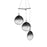 Sonneman Cantina 3 Light Large Tri Spreader LED Pendant, BK/Smoke - 2995-25K-LRG