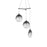 Sonneman Cantina 3 Light Tri Spreader LED Pendant, Black/Smoke - 2995-25K-MED