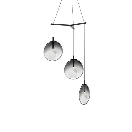 Sonneman Cantina 3 Light Tri Spreader LED Pendant, Black/Smoke - 2995-25K-MED