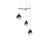 Sonneman Cantina 3 Light Small Tri Spreader LED Pendant, Black/SM - 2995-25K-SML