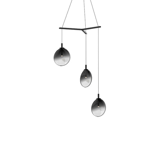 Sonneman Cantina 3 Light Small Tri Spreader LED Pendant, Black/SM - 2995-25K-SML