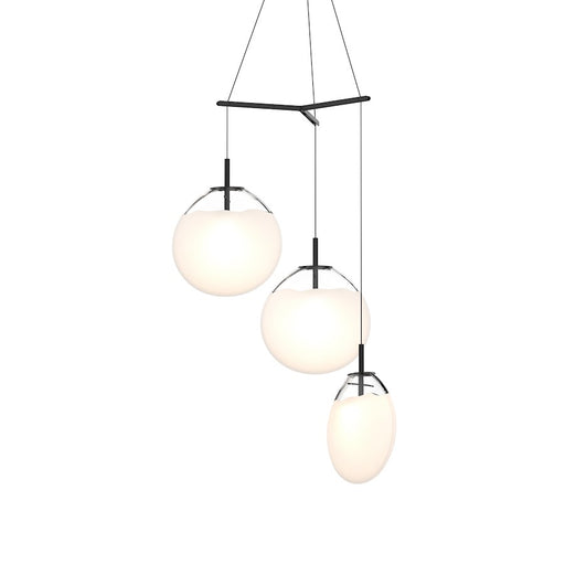Sonneman Cantina 3 Light Large Tri Spreader LED Pendant, BK/White - 2995-25W-LRG