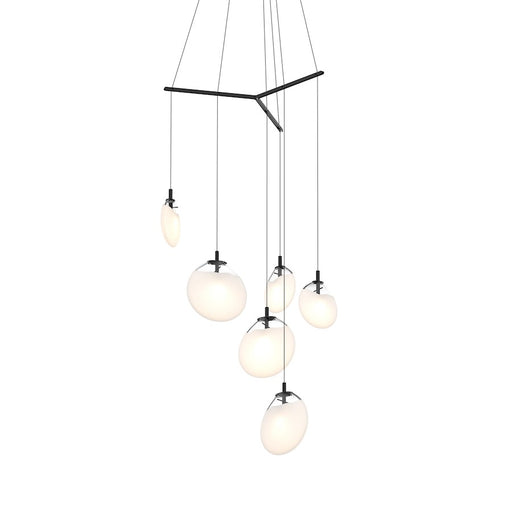 Sonneman Cantina 6 Light Tri Spreader LED Pendant, Satin Black/White - 2996-25W