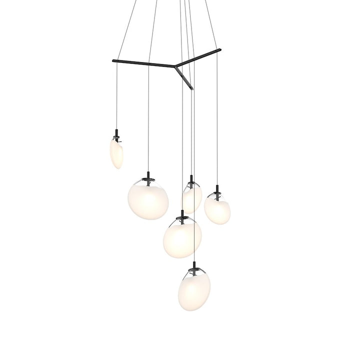Sonneman Cantina 6 Light Tri Spreader LED Pendant, Satin Black/White - 2996-25W