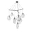 Sonneman Cantina 9 Light Tri Spreader LED Pendant, Satin Black/Clear - 2997-25C