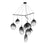 Sonneman Cantina 9 Light Tri Spreader LED Pendant, Satin Black/Smoke - 2997-25K