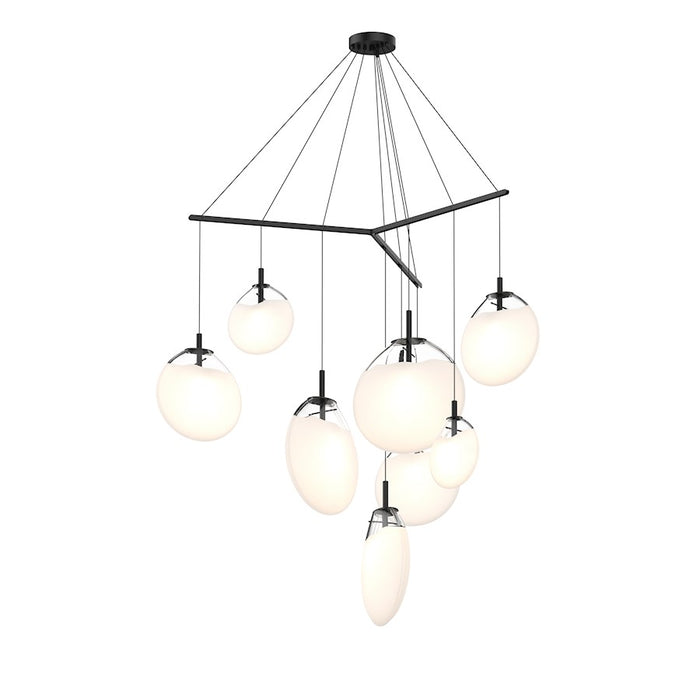 Sonneman Cantina 9 Light Tri Spreader LED Pendant, Satin Black/White - 2997-25W