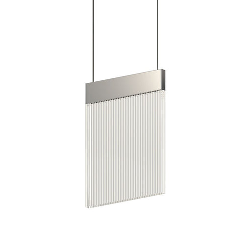 Sonneman V Panels 1 Light Pendant, Polished Chrome/Clear - 3090-01