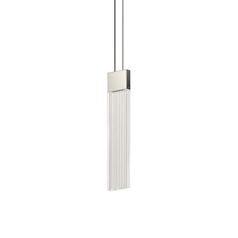 Sonneman V Panels 1 Light Thin Pendant, Polished Chrome/Clear - 3091-01