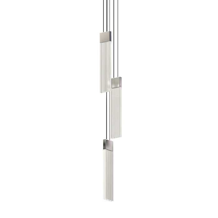 Sonneman V Panels 3 Light Thin Pendant, Polished Chrome/Clear - 3093-01