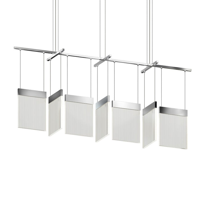 Sonneman V Panels 7 Light Bar Pendant, Polished Chrome/Clear - 3096-01