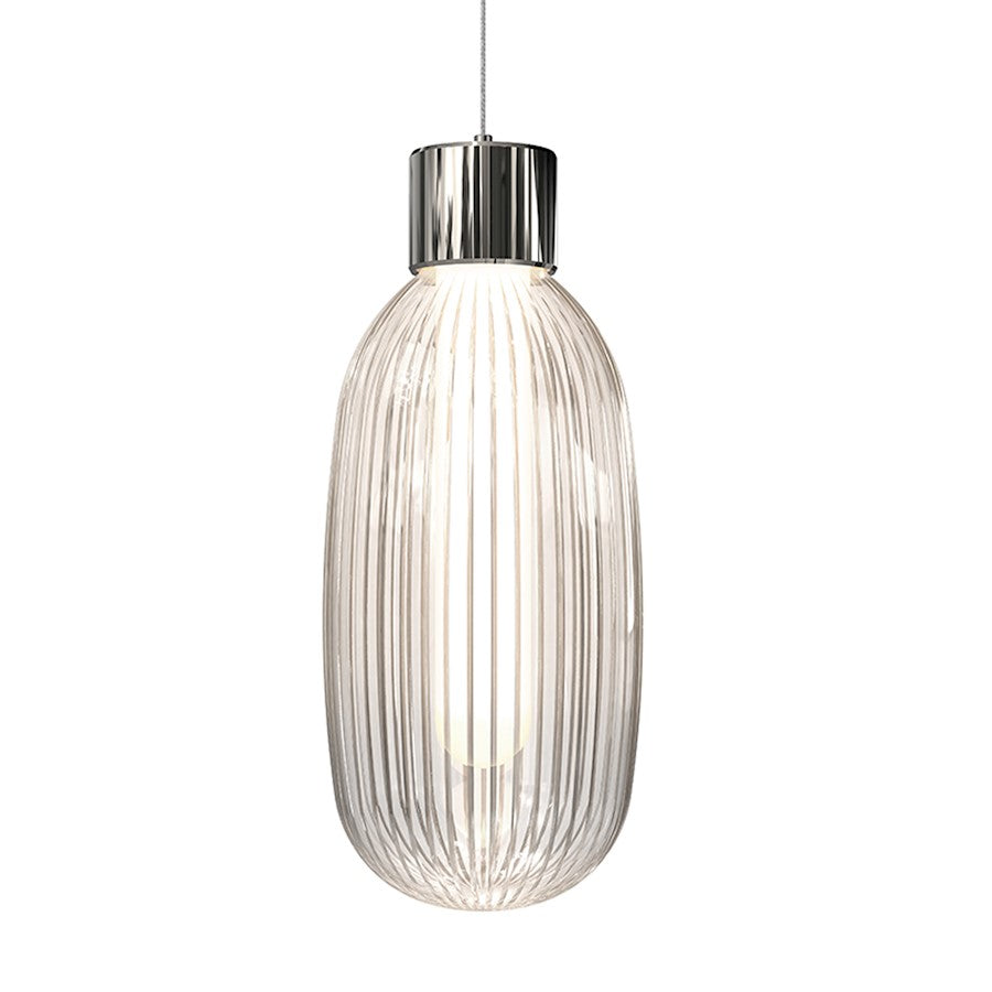 Sonneman Friso 1 Light LED Pendant, Polished Nickel/Clear - 3101-35-J20