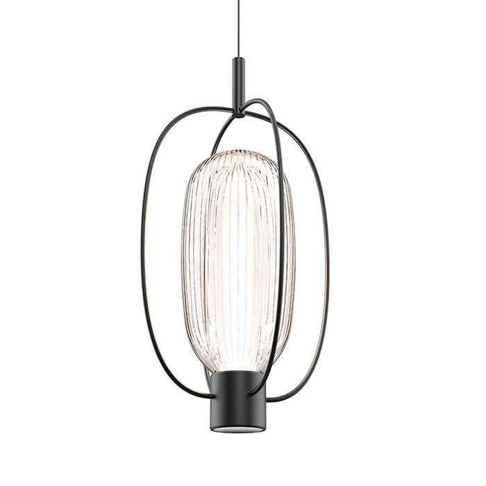 Sonneman Friso 2 Light LED Pendant, Satin Black/Clear - 3102-25-J20
