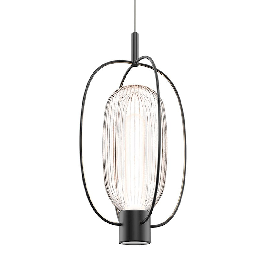 Sonneman Friso 2 Light LED Pendant, Satin Black/Clear - 3102-25-J20