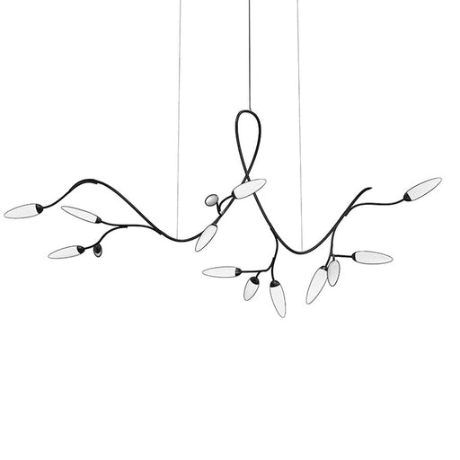Sonneman Vines 14 Light LED Chandelier, Satin Black/White - 3283-25-J20