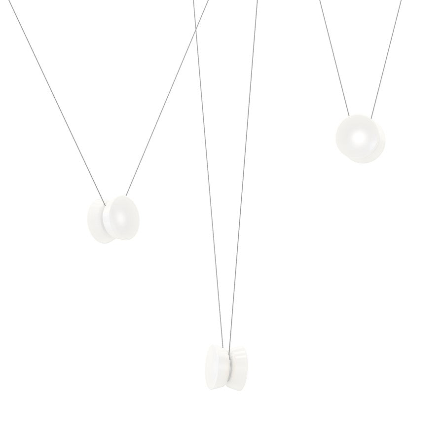 Sonneman Yo Yo 3-Luminaire Configuration White Glass Shade - 3471-77W-S3