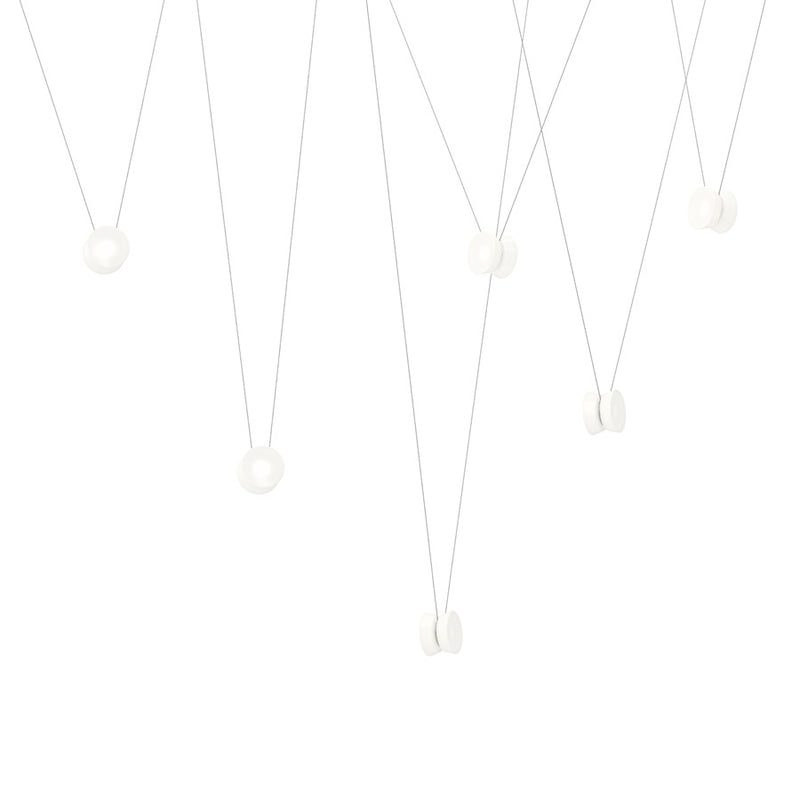 Sonneman Yo Yo 6-Luminaire Configuration White Glass Shade - 3471-77W-S6