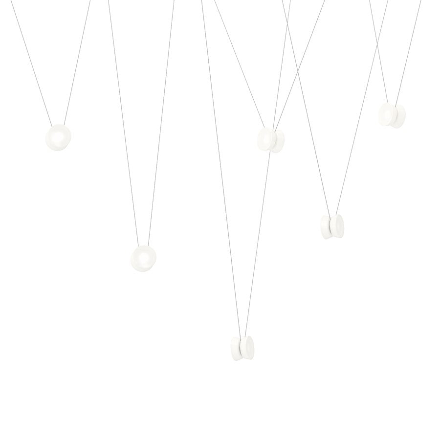 Sonneman Yo Yo 6-Luminaire Configuration White Glass Shade - 3471-77W-S6