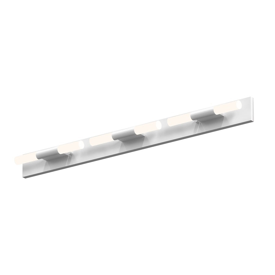 Sonneman Crystal Rods 6 Light LED Bath Bar, Satin White - 3803-03W