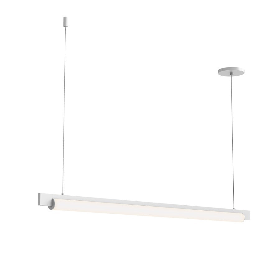 Sonneman Keel 1 Light LED 44" Pendant, Satin White/White - 3826-03-J20