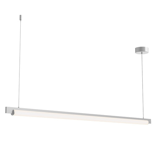 Sonneman Keel 1 Light LED 60" Pendant, Bright Satin Aluminum/White - 3828-16-J20