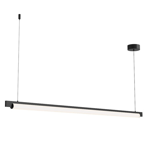 Sonneman Keel 1 Light LED 60" Pendant, Satin Black/White - 3828-25-J20