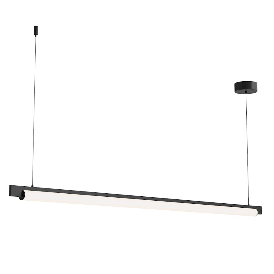 Sonneman Keel 1 Light LED 60" Pendant, Satin Black/White - 3828-25-J20