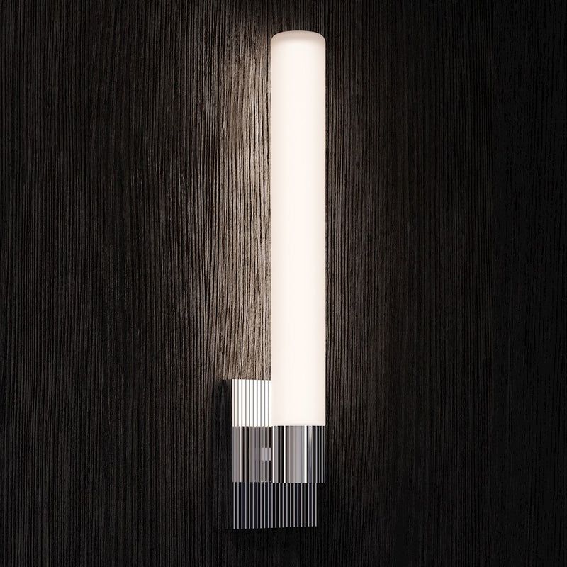 Sonneman Scepter 1 Light 18" 3000K Sconce, Polished Chrome/White