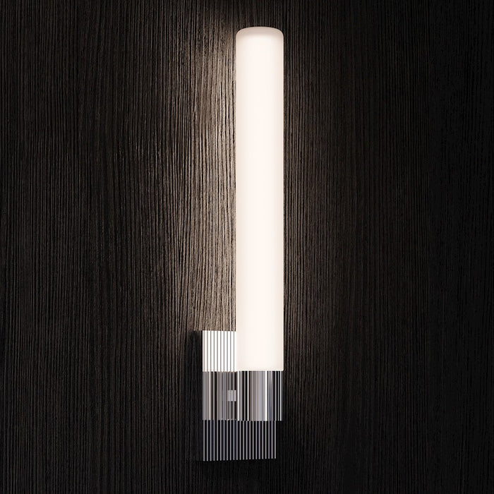 Sonneman Scepter 1 Light 18" 3000K Sconce, Polished Chrome/White