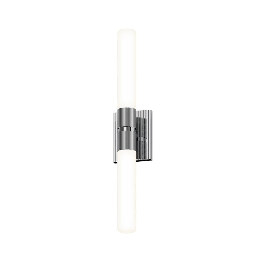 Sonneman Scepter 2 Light 24" Bath Bar, Polished Chrome/White - 3962-01