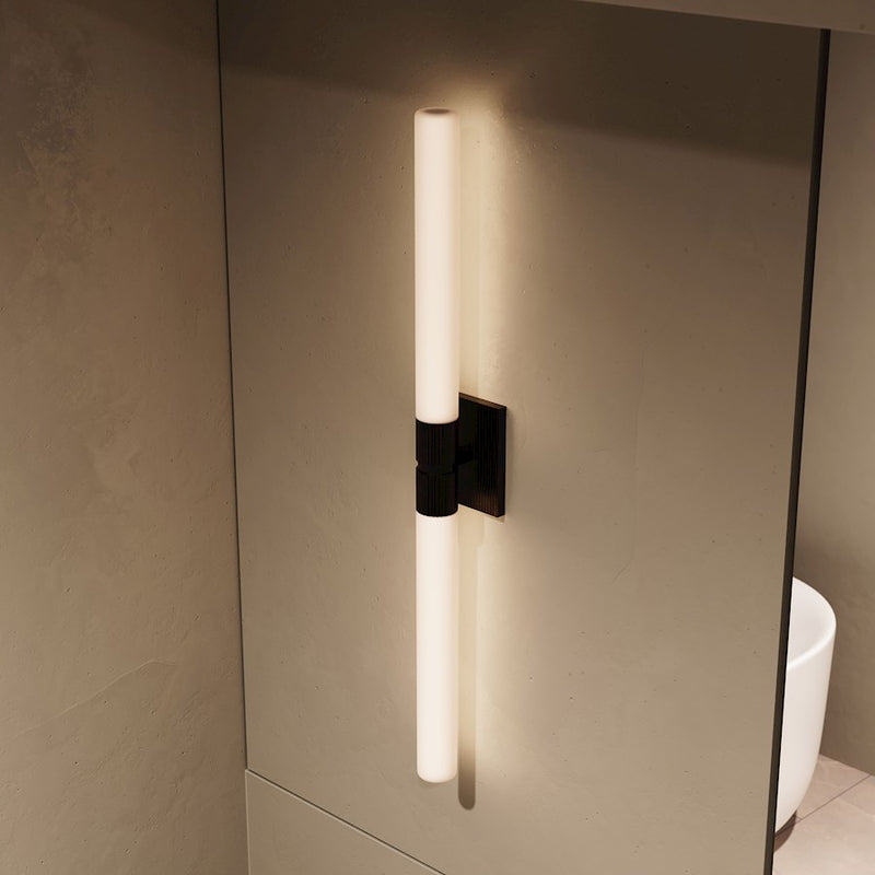 Sonneman Scepter 2 Light 36" Bath Bar/2700K, Black Brass/White