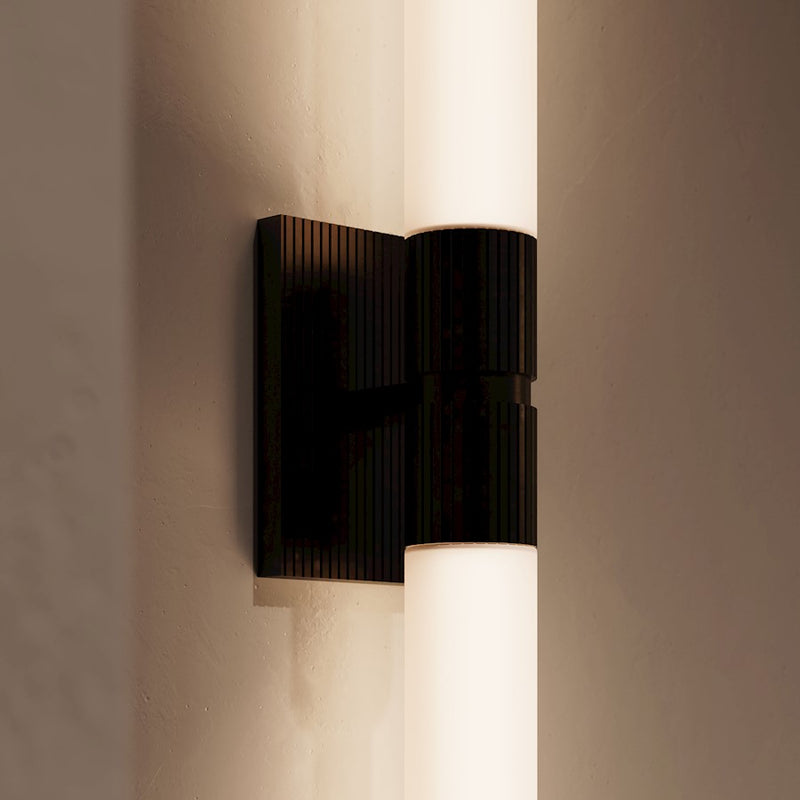Sonneman Scepter 2 Light 36" Bath Bar/4000K, Black Brass/White