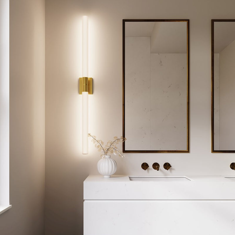 Sonneman Scepter 2 Light 48" Bath Bar, Brass/White