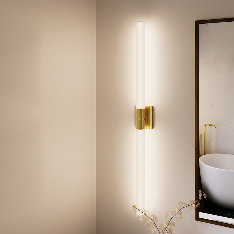 Sonneman Scepter 2 Light 48" Bath Bar, Brass/White