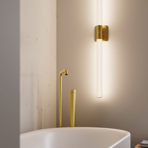 Sonneman Scepter 2 Light 48" Bath Bar/4000K, Brass/White