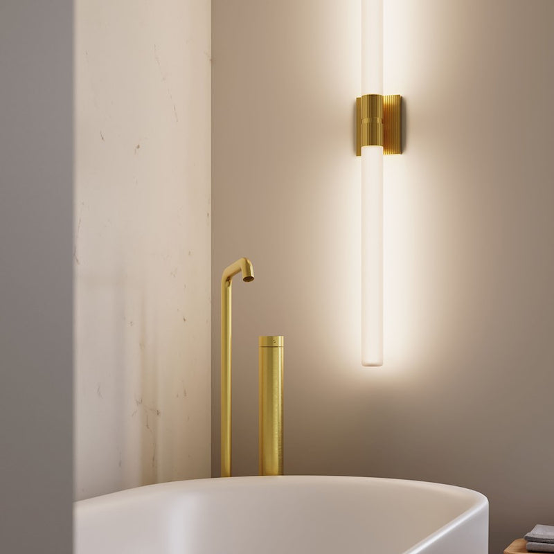 Sonneman Scepter 2 Light 48" Bath Bar, Brass/White