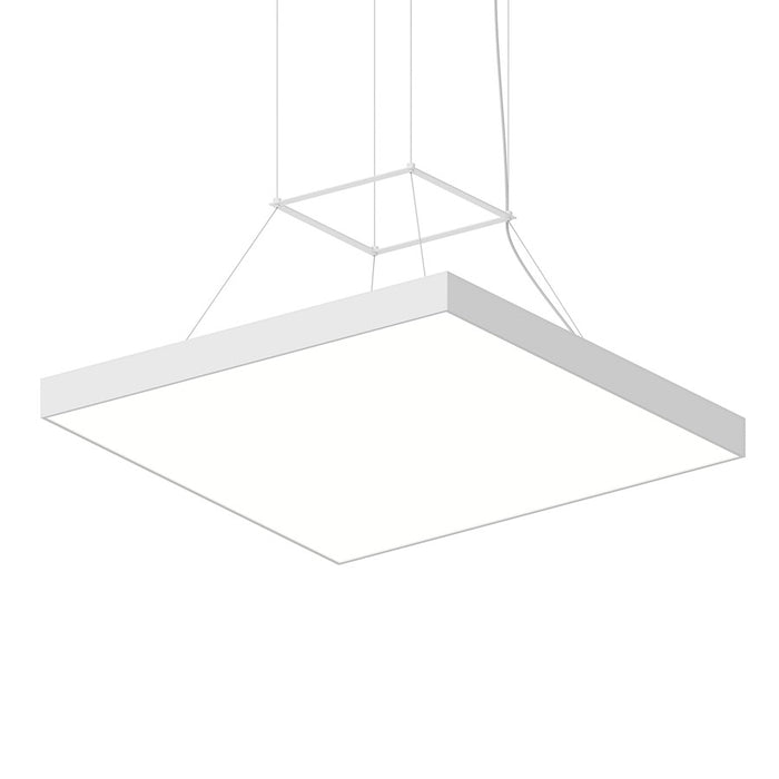 Sonneman Pi 1 Light 30" Square LED Pendant, Satin White/Satin White - 3974-03-35