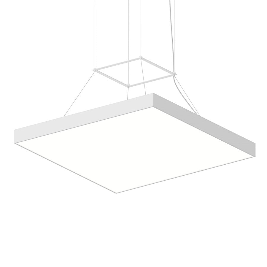 Sonneman Pi 1 Light 30" Square LED Pendant, Satin White/Satin White - 3974-03-35
