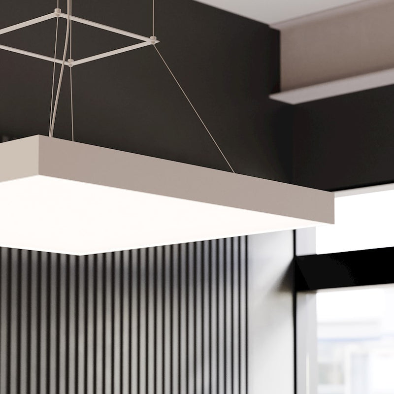 Sonneman Pi 1 Light 30" Square LED Pendant, Satin White/Satin White