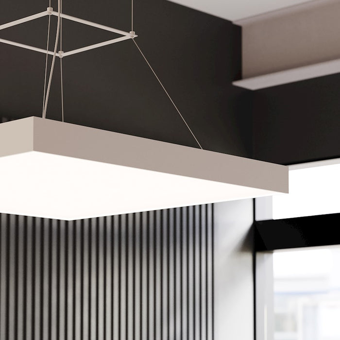 Sonneman Pi 1 Light 30" Square LED Pendant, Satin White/Satin White