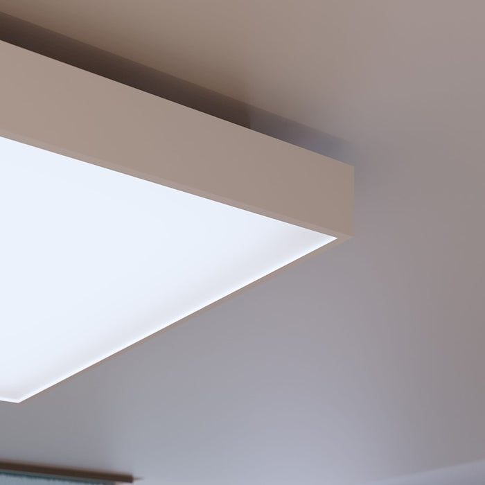 Sonneman Pi 1 Light 30" Square Surface Mount, Satin White/Satin White