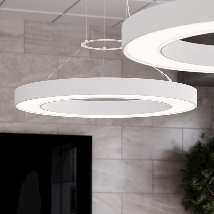Sonneman Pi 1 Light 30" Round Pendant, Satin White/Satin White