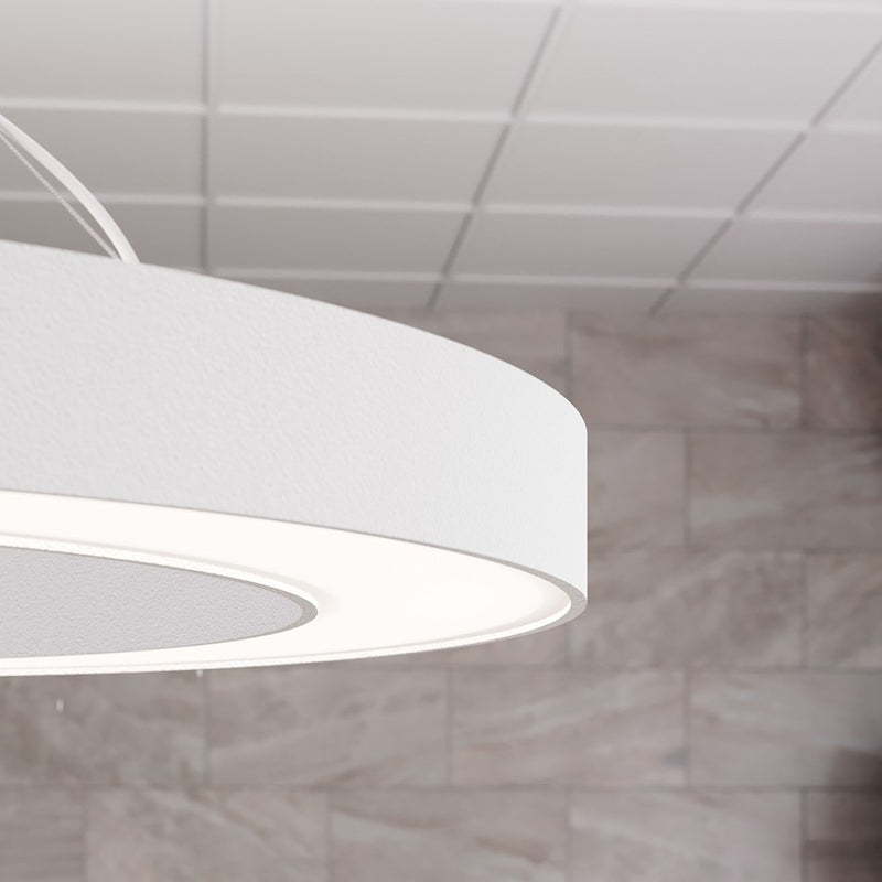 Sonneman Pi 1 Light 30" Round Pendant, Satin White/Satin White