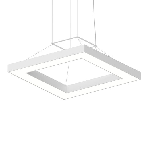 Sonneman Pi 1 Light 30" Square Pendant, Satin White/Satin White - 3986-03