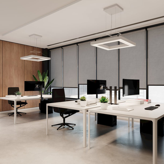 Sonneman Pi 1Lt 30" Square LED Ring Pendant, Satin White