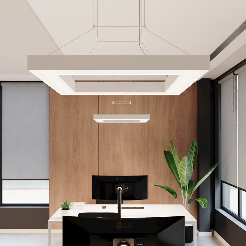 Sonneman Pi 1Lt 30" Square LED Ring Pendant, Satin White