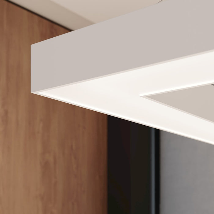 Sonneman Pi 1Lt 30" Square LED Ring Pendant, Satin White