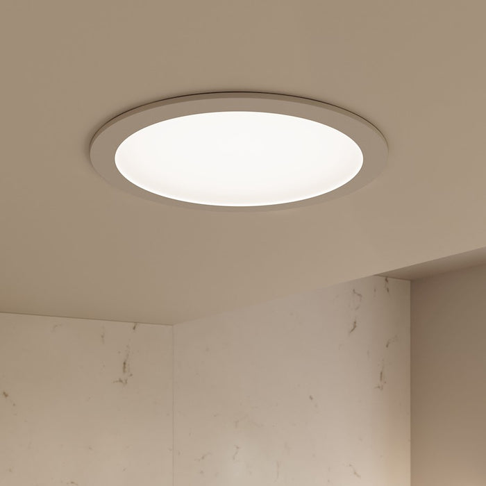 Sonneman Pi 1 Light Round Recessed Mount, Satin White/White
