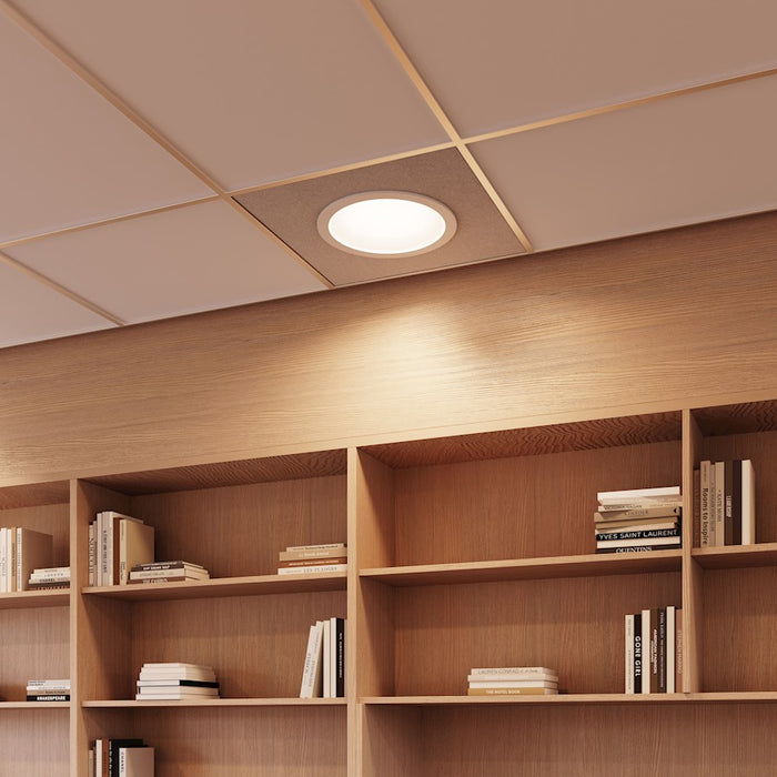 Sonneman Pi 1 Light Round Recessed Mount, Satin White/White